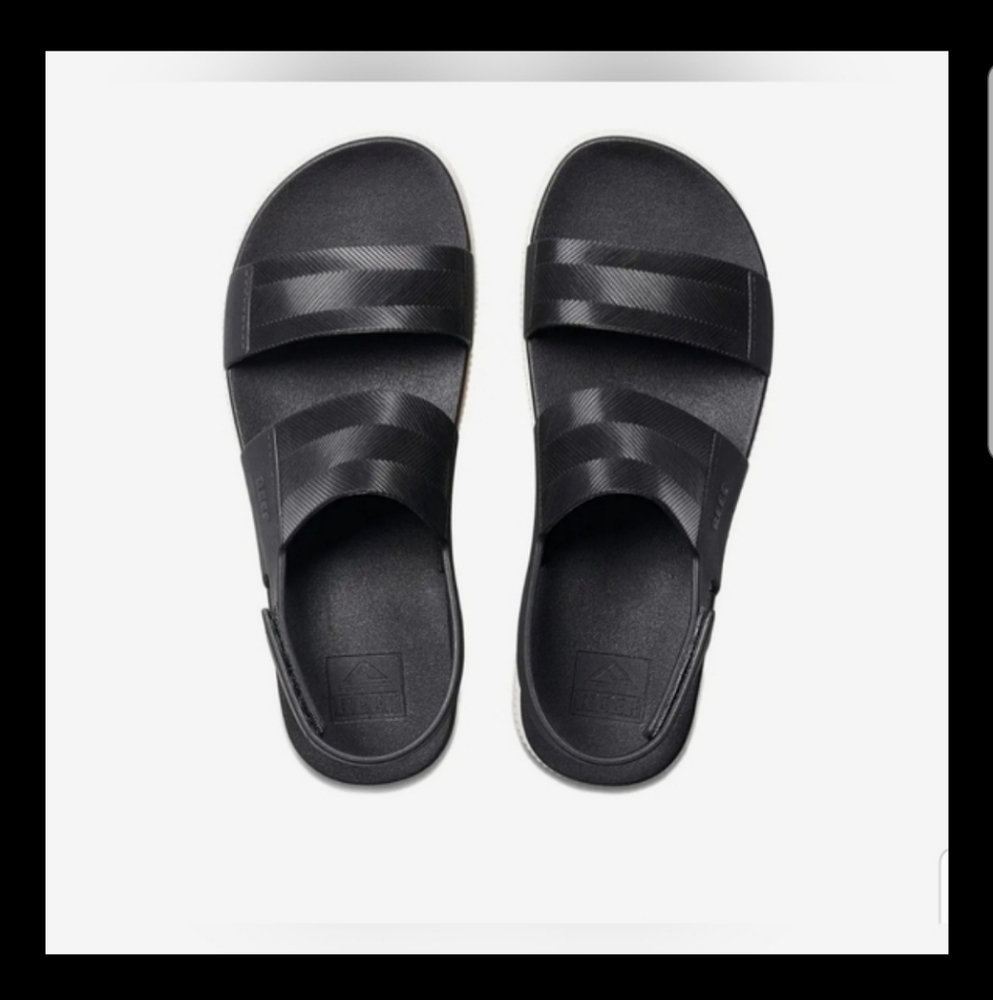 NEW! Reef Black and Vintage Platform Sandals NWT - Picture 4 of 9
